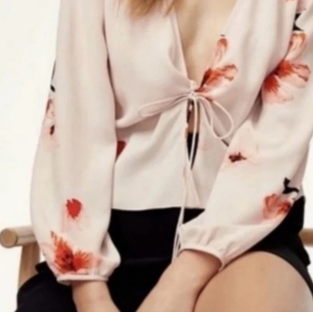 Wilfred Floral Delicate Wrap Around Blouse NWOT